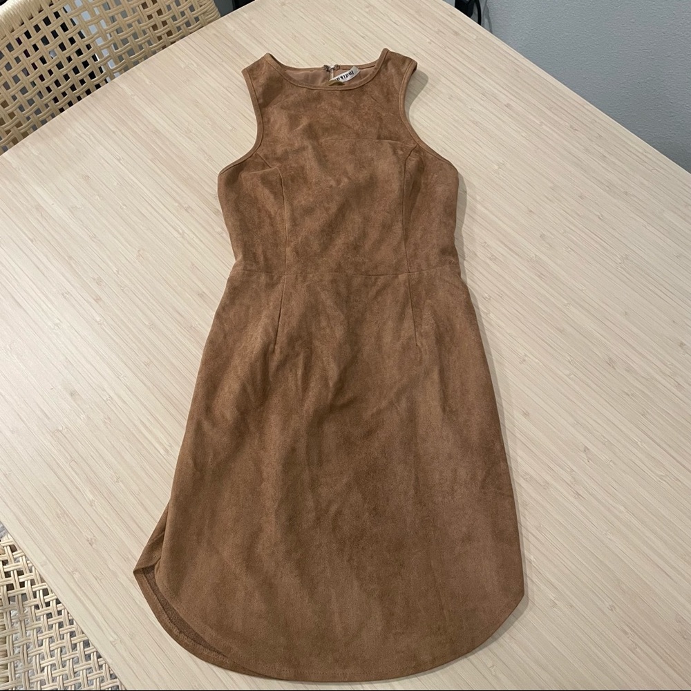 LF suede tan mini dress